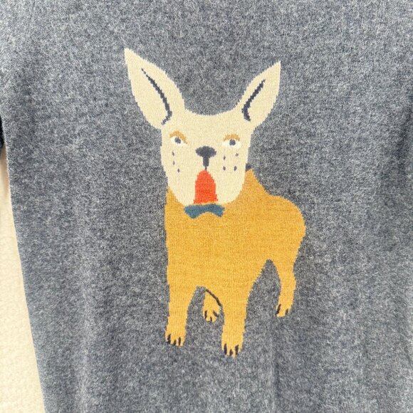 J.Crew Long sleeve Gray Crew Neck Dog Sweater Cashmere blend Size S - Picture 4 of 9